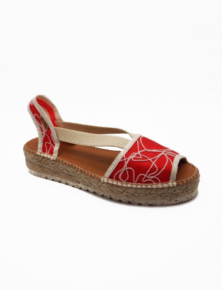 Alpargata tejido rojo