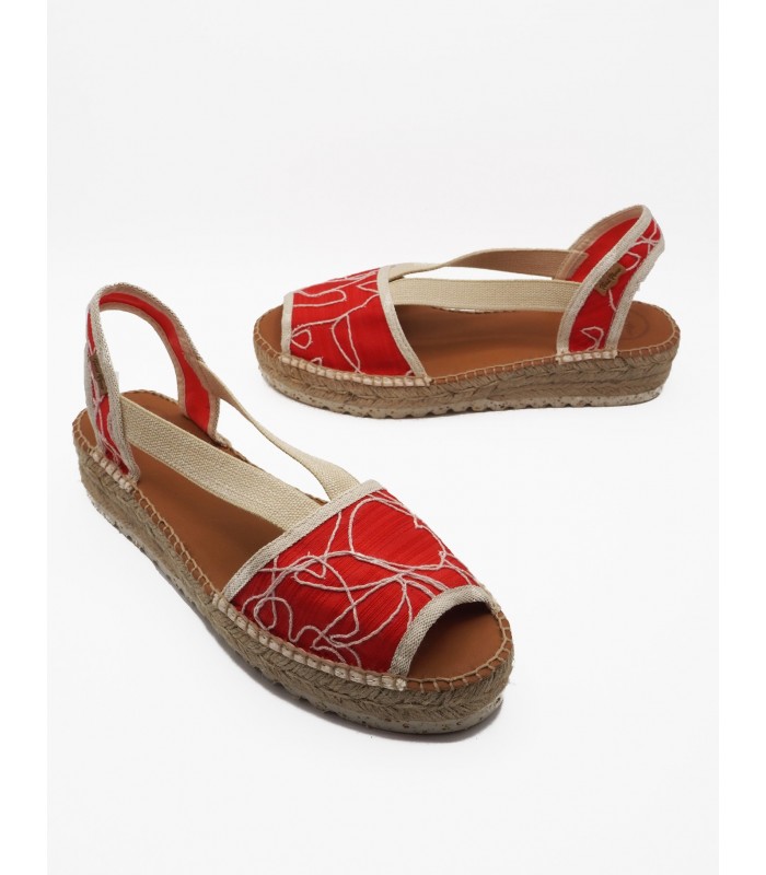 Alpargata tejido rojo