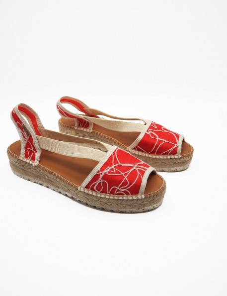 Alpargata tejido rojo