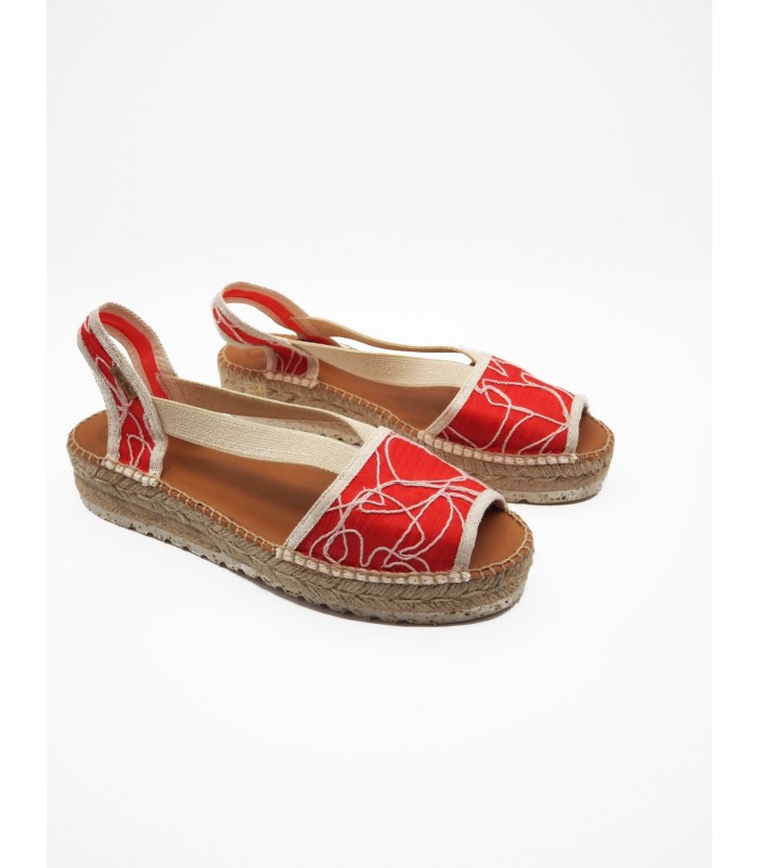 Alpargata tejido rojo