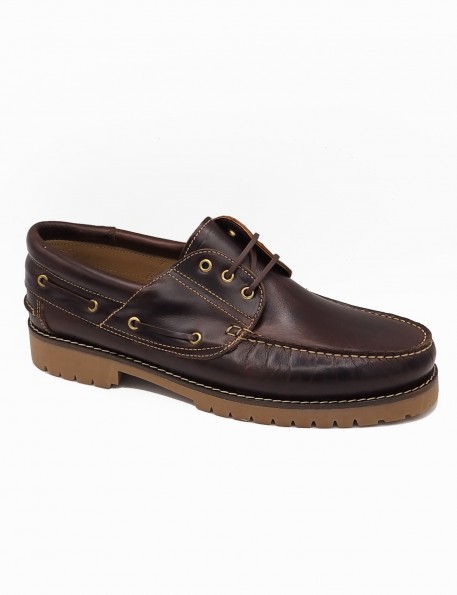 Brown leather boat shoe José Luis Deza - image 2