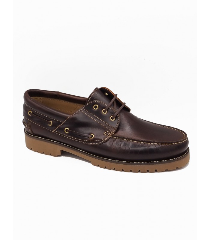 Brown leather boat shoe José Luis Deza - image 2