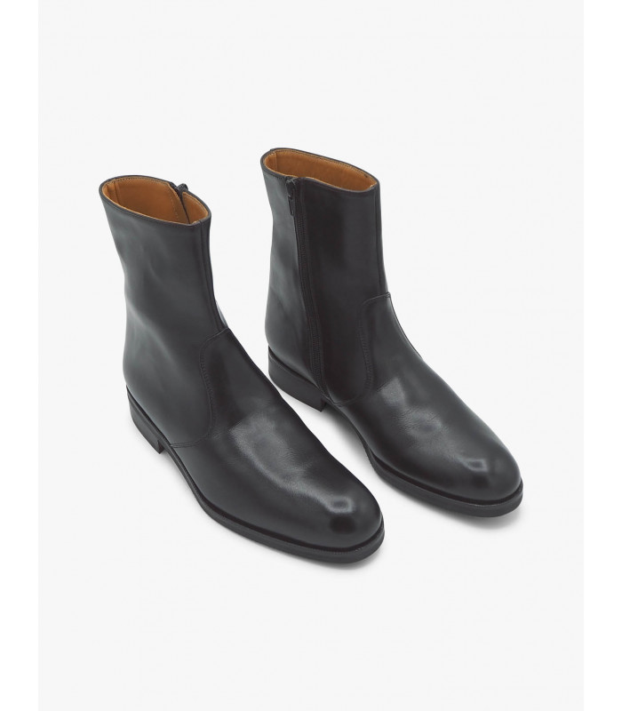 Black leather ankle boot José Luis Deza - image 3