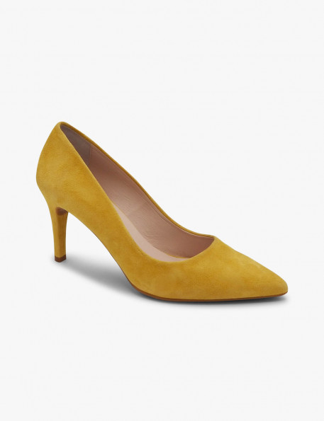 Yellow suede court shoe Dansi