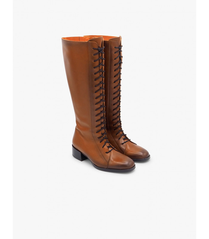 Bota cordones cuero