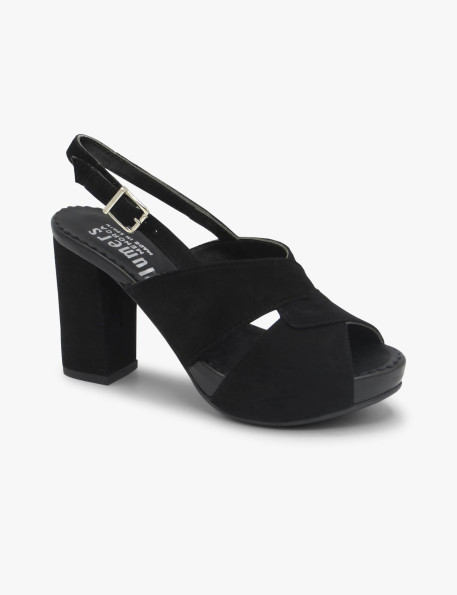 Black suede sandal