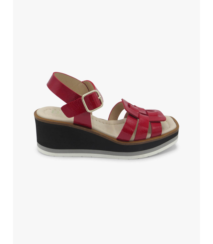 Sandalia charol rojo