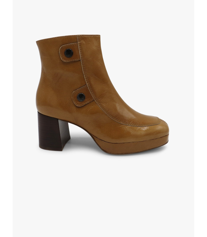 Tan patent leather ankle boot - image 2