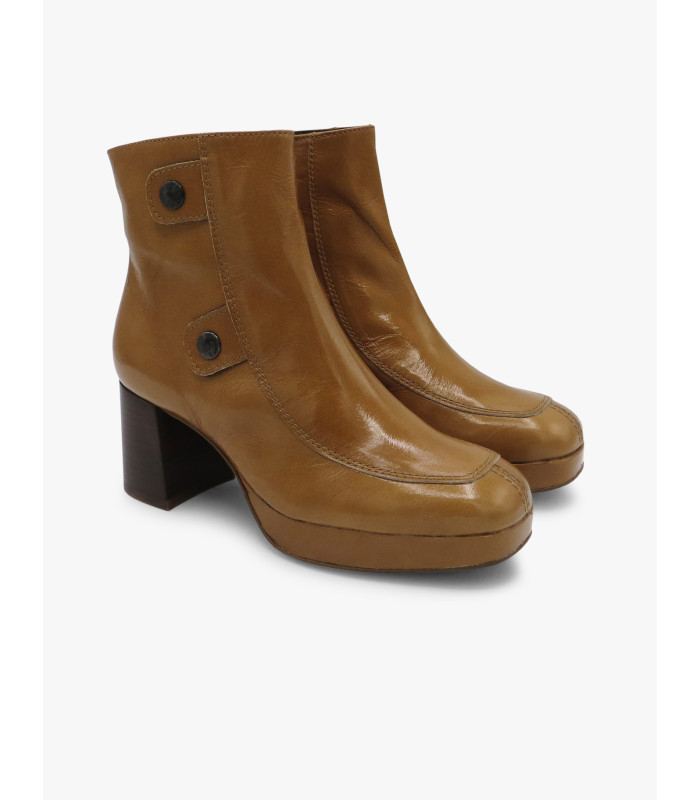 Tan patent leather ankle boot - image 3