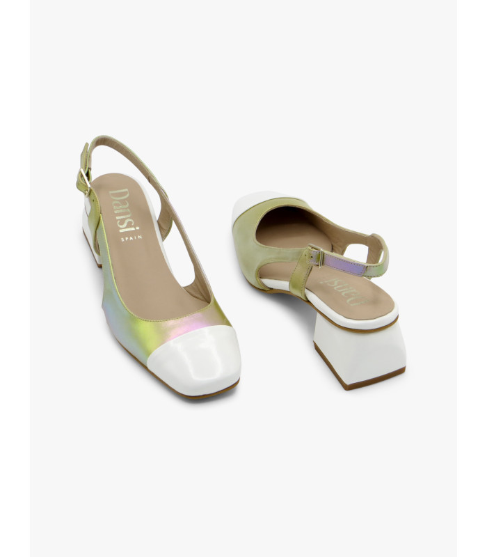 White and gold court shoe Dansi