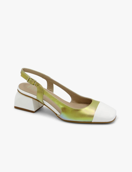 White and gold court shoe Dansi - image 2