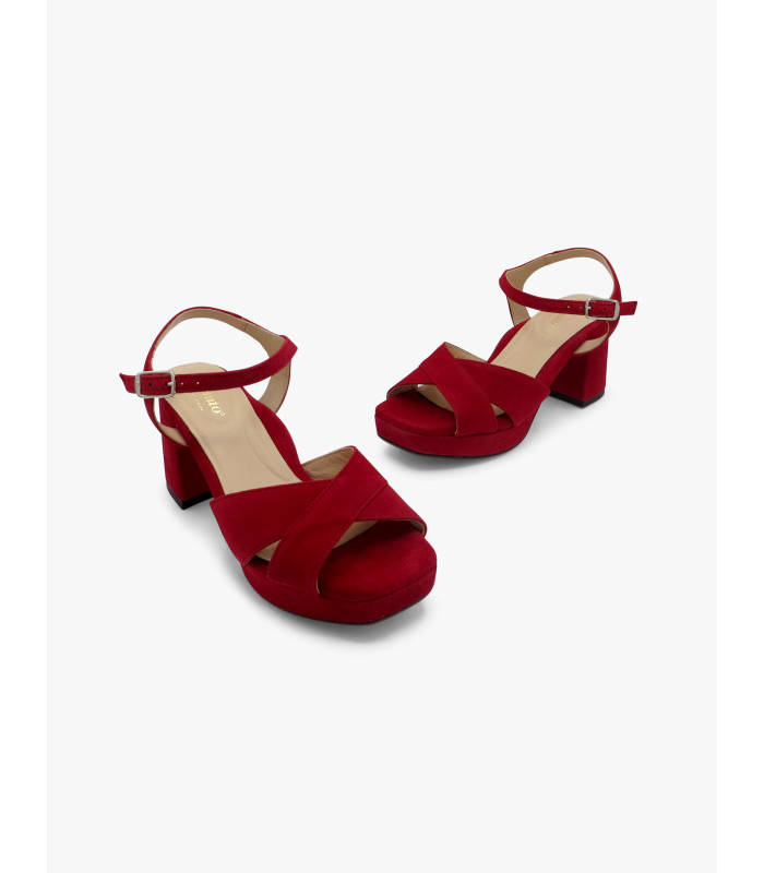 Red suede sandal PieSanto