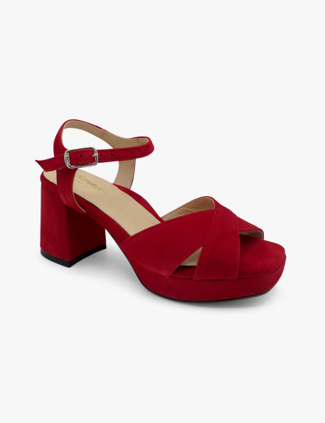 Sandalia ante rojo