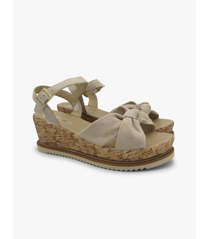 Beige cork sandal - image 3