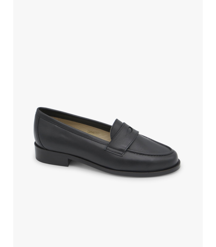 Black leather loafer José Luis Deza