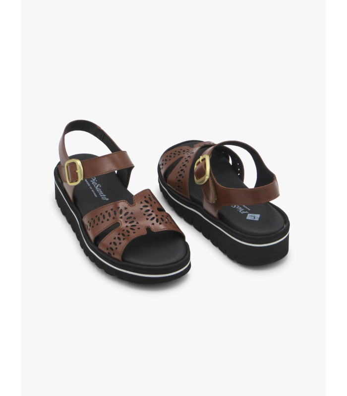 Sandalia velcro marrón