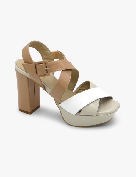 Sandalia plataforma gris-taupe