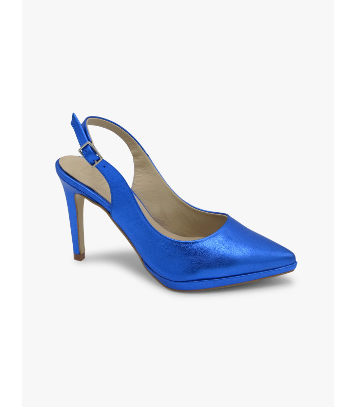 Salón destalonado azul metalizado