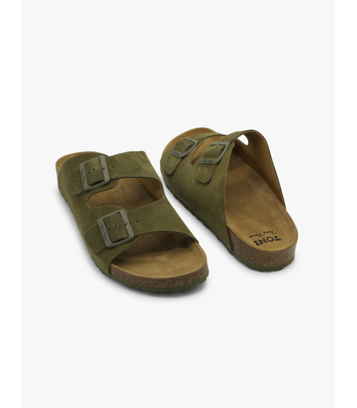 Sandalia hebillas verde