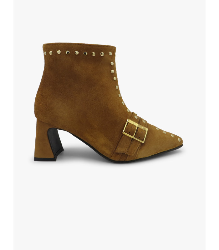 Cognac suede ankle boot Laura Deza - image 2