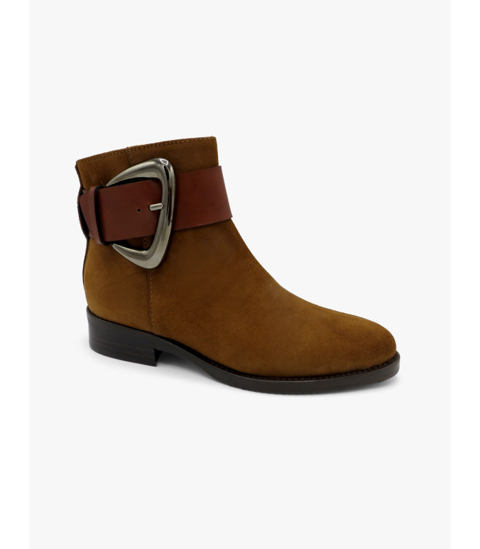 Botín hebilla castaño