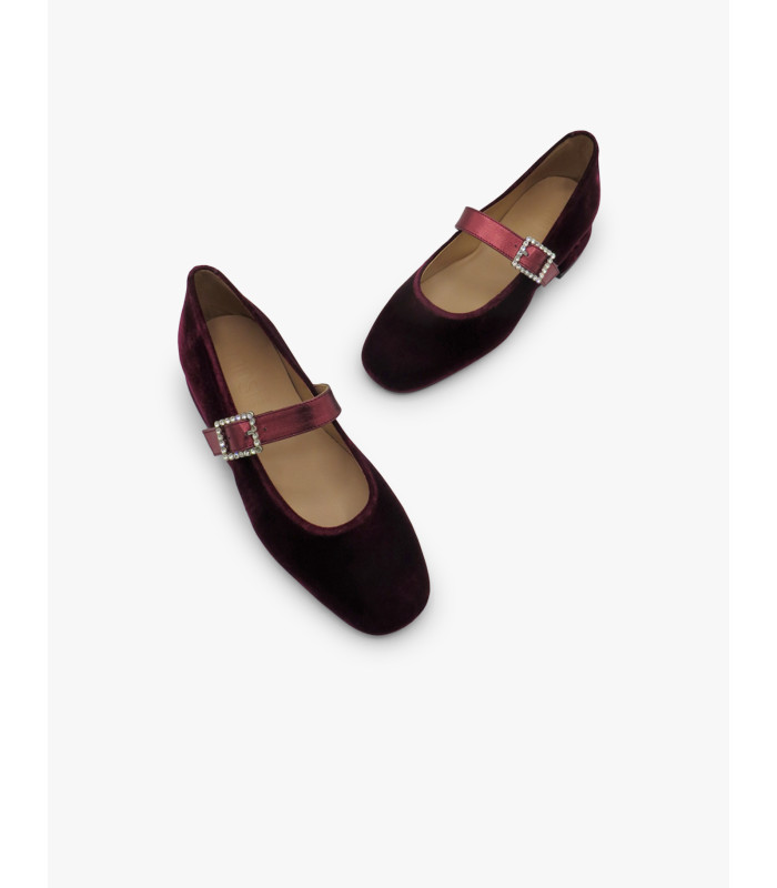 Merceditas terciopelo granate