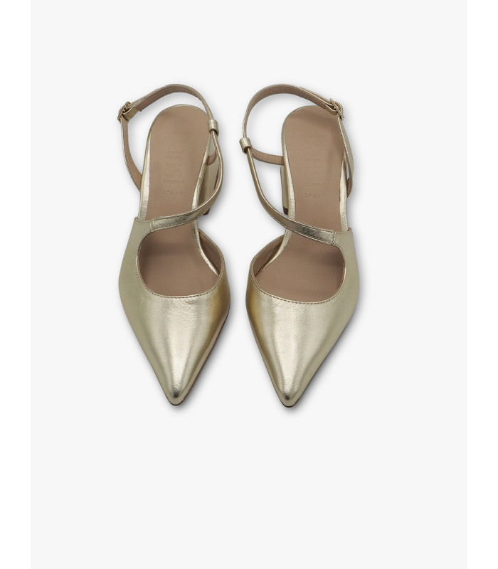 Zapato cruzado dorado