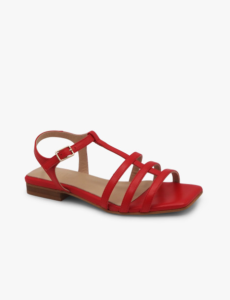 Sandalia tiras roja