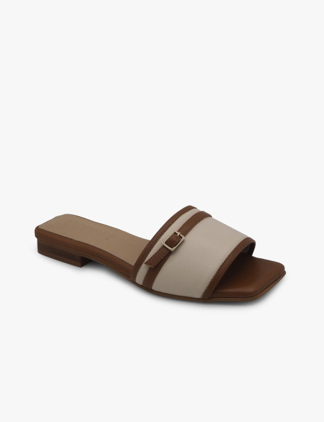 White flat sandal Dansi