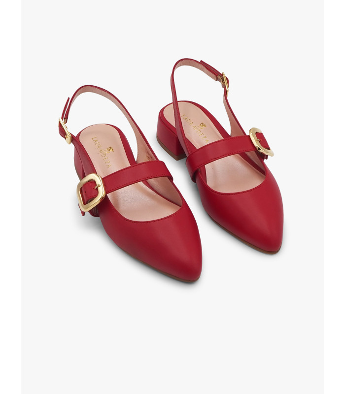 Zapato piel roja