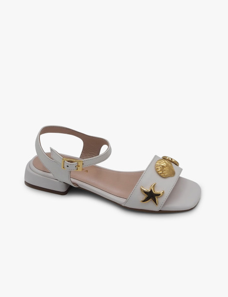 Sandalia piel blanca