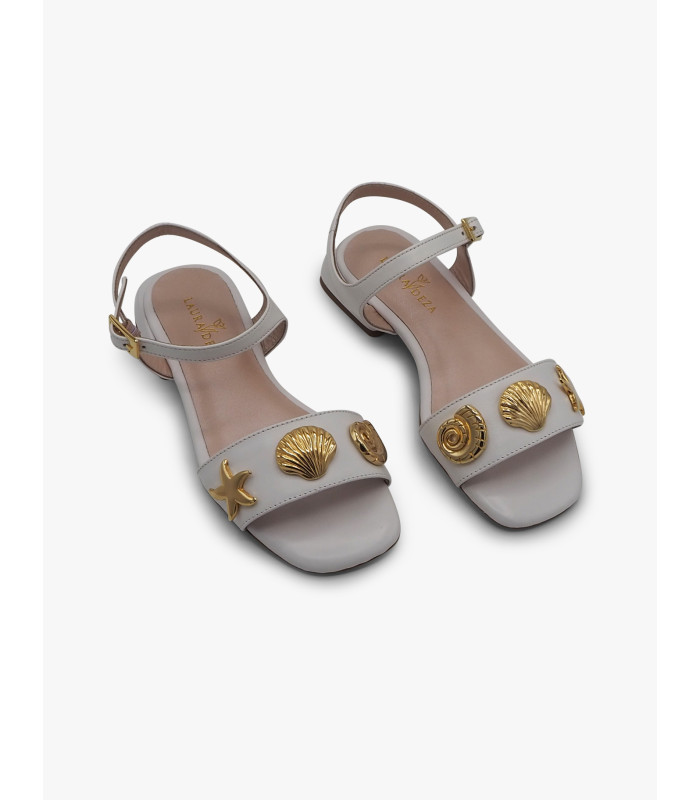 Sandalia piel blanca