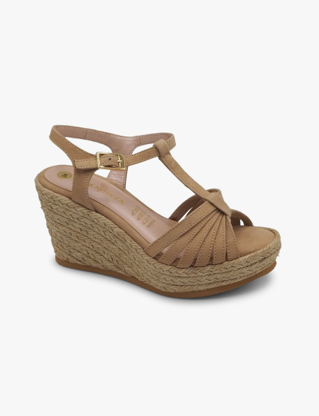 Sand suede espadrille Laura Deza
