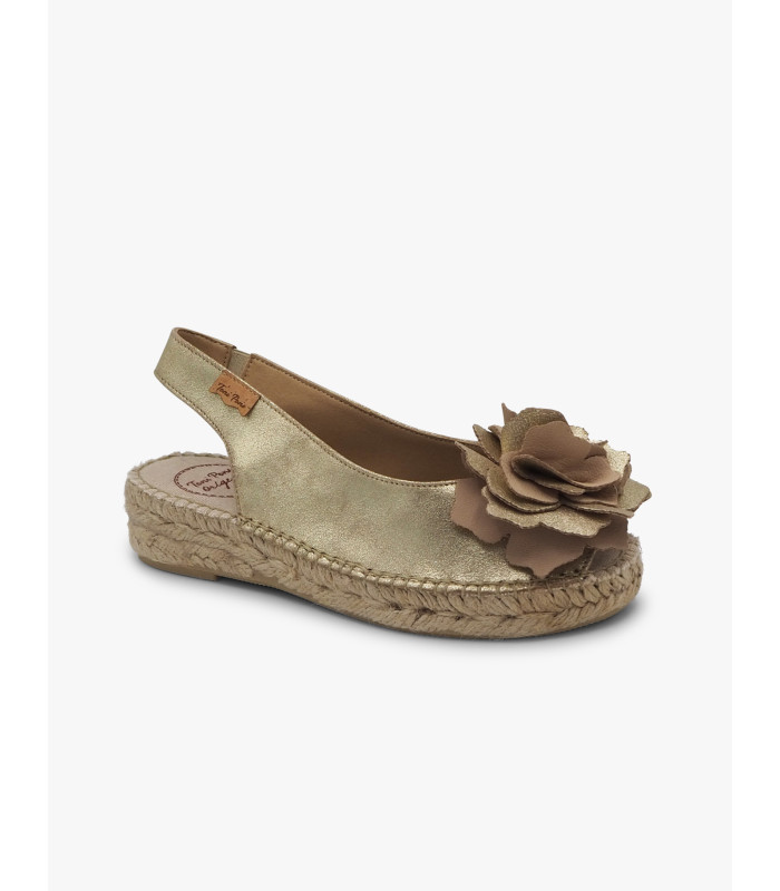 Gold flower espadrille Toni Pons