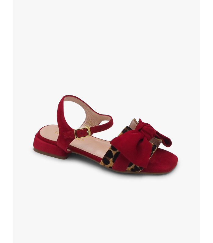 Red suede sandal Laura Deza
