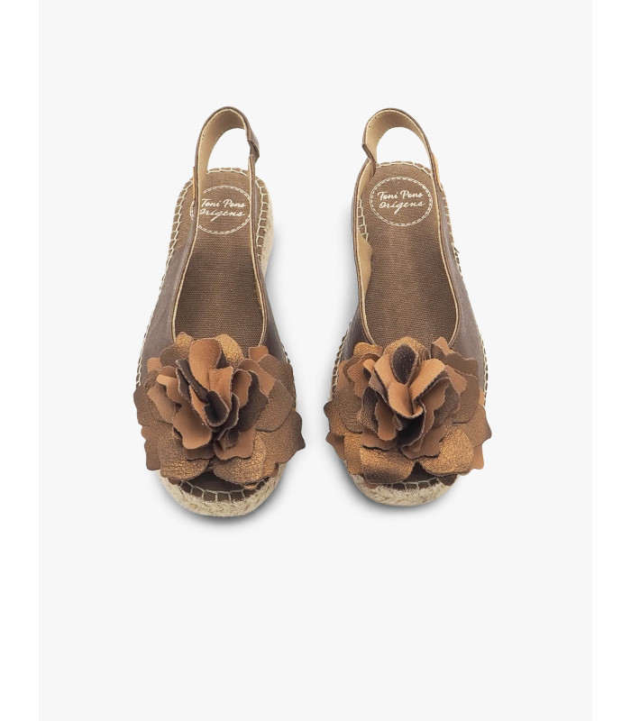 Alpargata flor bronce