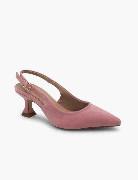Pink suede court shoe Dansi