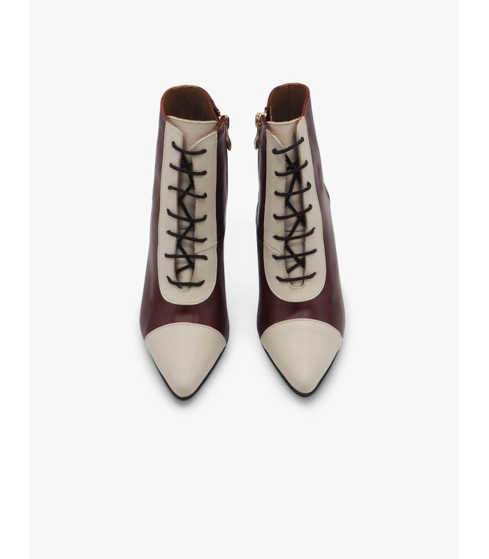 Burgundy ankle boot Laura Deza - image 3
