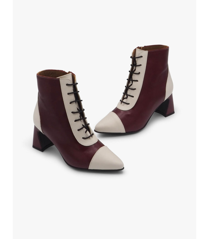 Burgundy ankle boot Laura Deza - image 4