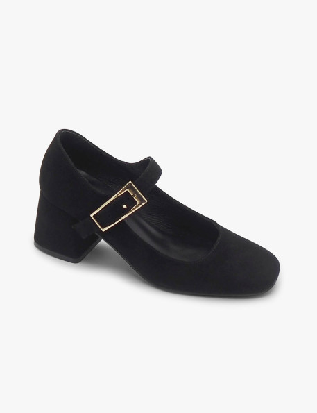 Black suede Mary Janes Laura Deza