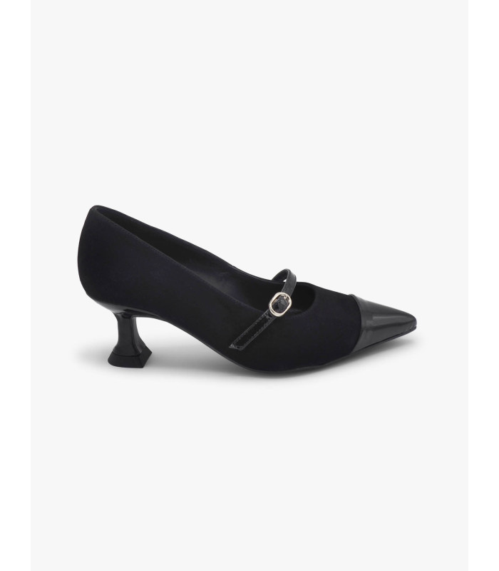 Black suede court shoe Dansi