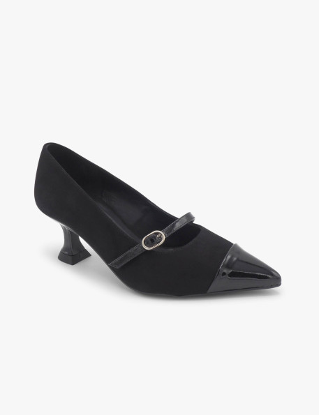Black suede court shoe Dansi - image 2