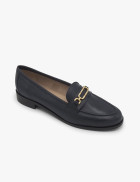 Mocasín hebilla dorada azul