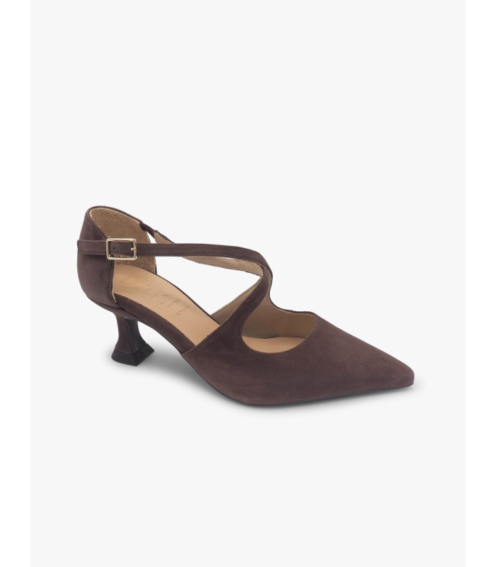 Brown suede crossover court shoe Dansi - image 2