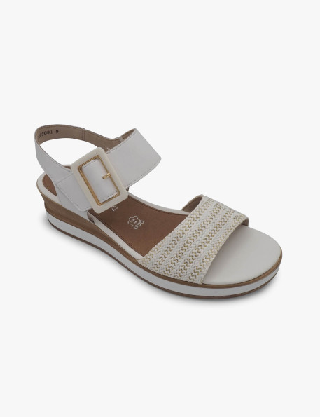 Sandalia blanca-oro