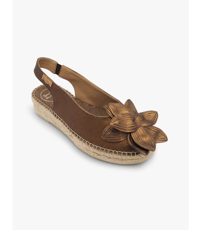 Alpargata flor bronce