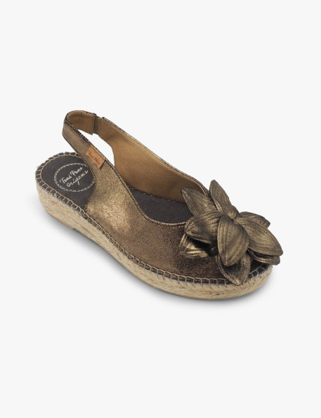 Alpargata flor plomo