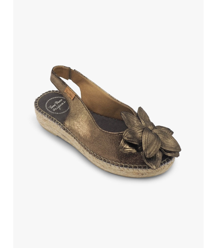 Alpargata flor plomo