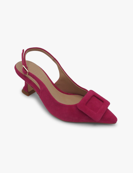 Fuchsia suede court shoe Dansi