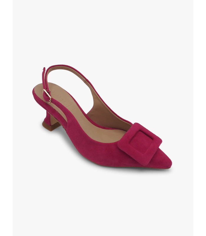 Fuchsia suede court shoe Dansi